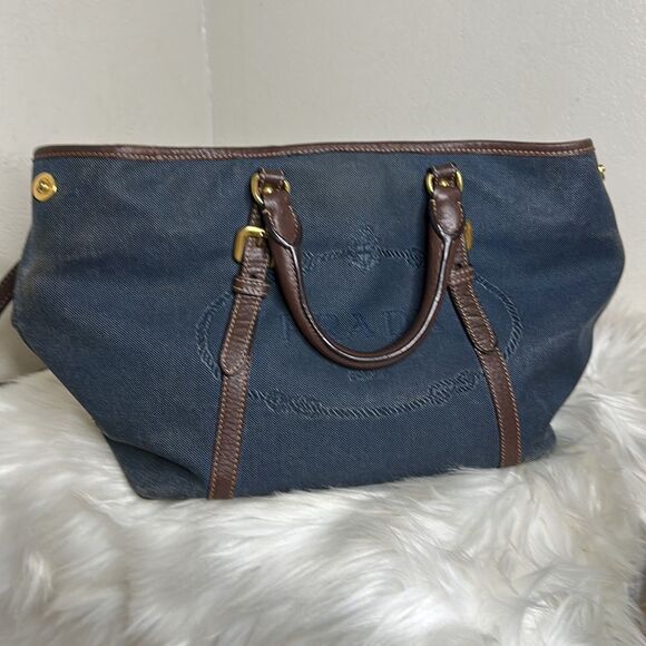 💯Authentic Prada Canapa in Denim🍀 - Picture 13 of 17